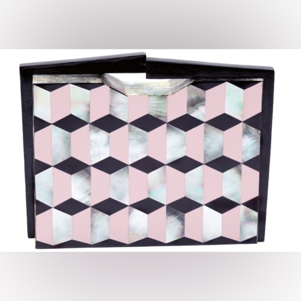 Nathalie Trad Geometric Abalone Box Purse clutch or crossbody